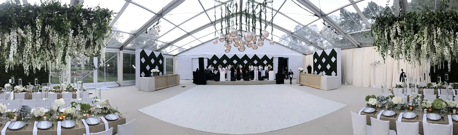 Clearspan tent for temporary commercial venue expansion
